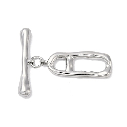 Платина Латуни Переключить застежками, без кадмия, без никеля и без свинца, овальные, платина, 26x32.5x4 мм, отверстие : 3 мм, овальный : 26x10x2.5 mm, отверстие : 1.2 мм, бар: 5.5x26x4 mm, отверстие : 1.2 мм