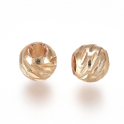 Золотой Spacer бисер латунные, фантазии вырезать, рондель, золотые, 3.5x3 мм, отверстие : 1.5 мм