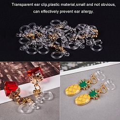 Real 18K Gold Plated Stainless Steel Clip On Earring Findings, with Plastic, Real 18k Gold Plated, 11x10.5x3mm, Hole: 1.8mm