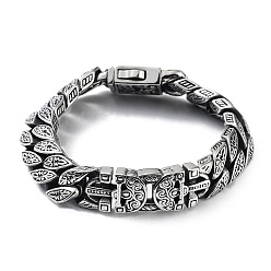 Античное Серебро 304 Классические браслеты-цепочки с кубинскими звеньями из нержавеющей стали для мужчин и женщин, античное серебро, 8-7/8 дюйм (22.4 см)