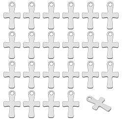 Нержавеющая Сталь Цвет 200 шт. крест 304 подвески из нержавеющей стали, цвет нержавеющей стали, 12x7x1 мм, отверстие : 1.4 мм