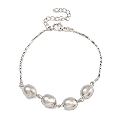 Платина Браслеты из латуни с яичным волокном для женщин, без кадмия и без свинца, долговечный, платина, 7-1/4 дюйм (18.5 см)