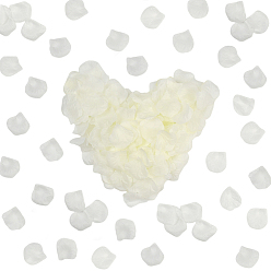 Белый 100 г атласные искусственные лепестки роз, для свадебного прохода центральные столовые конфетти вечерние сувениры украшения дома, белые, 52~54x50~52x0.1 мм, 1111 шт / 100 г