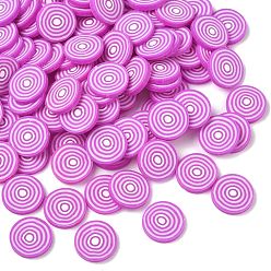 Round Handmade Polymer Clay Cabochons, Violet, Round, 9.5x1.4~1.6mm, about 8000pcs/1000g