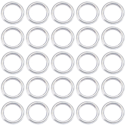 Серебро 40 шт. 925 открытые кольца из стерлингового серебра, пропил пилой закругленный, серебряные, 5x0.75 мм, отверстие : 3.5 мм