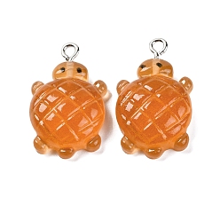 Перу Подвески из непрозрачной смолы с градиентным цветом и светящейся текстурой, светится в темноте, черепаха, Перу, 26x16x7 мм, отверстие : 2 мм