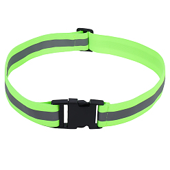 Зелено-Желтый 1 Светоотражающие эластичные полиэстеровые пояса, предупреждающие знаки о ночной езде, зеленый желтый, 611~1095x38x11 мм