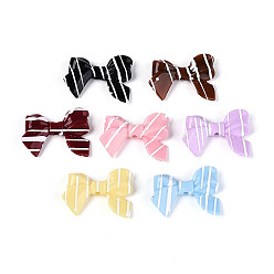 (52) Непрозрачная лаванда Непрозрачные акриловые эмалированные бусины, полосатые бусины, бантом, разноцветные, 33.5x24.5x7.5~8 мм, отверстие : 2.5~3 мм