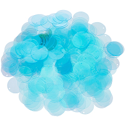 Темно-Голубой 50g декоративные аксессуары из ПВХ с пайетками/блестками, подвески, плоско-круглые, глубокое синее небо, 20x0.3 мм, отверстие : 1.5 мм