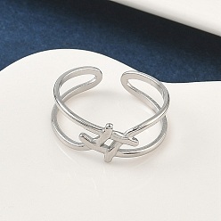 Нержавеющая Сталь Цвет 304 открытые манжеты из нержавеющей стали для женщин, цвет нержавеющей стали, 7 мм, регулируемый