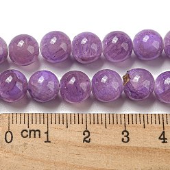 Púrpura Media Teñidos de jade natural de hebras, rondo, púrpura medio, 8 mm, agujero: 1.2 mm, sobre 49 unidades / cadena, 15.55 pulgada (39.5 cm)