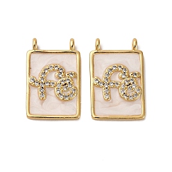 Слово Латунные микро проложить кубического циркония подвески, с эмалью, без кадмия и без свинца, реальный 18 k позолоченный, стойки покрытие, долговечный, слово, 18x11.5x2.5 мм, отверстие : 1.2 мм