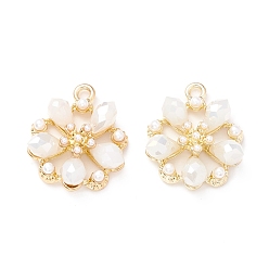 Linen Plastic Pendants, with Alloy Findings, Snowflake, Light Gold, Linen, 26x21x7mm, Hole: 2.5mm