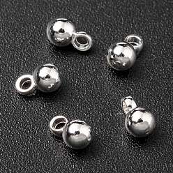 Посеребрённый Латунь прелести, долговечный, круглые, 925 серебро покрытием, 4.5x3 мм, отверстие : 1.2 мм