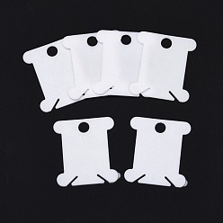 Blanco Bobinas de hilo de plástico, bobinas de hilo dental, para bordado de punto de cruz hilo de algodón artesanía almacenamiento de costura diy, hueso, blanco, 38x35x1 mm, agujero: 6.7 mm