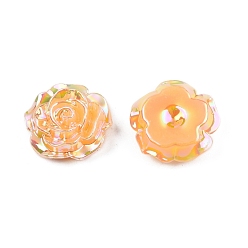 Оранжевый Кабошоны из непрозрачного абс-пластика, цветок, оранжевые, 19.5x7.5 мм