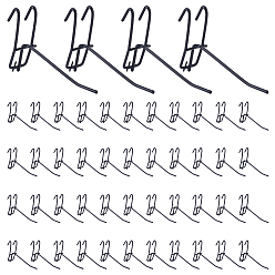 Black 50Pcs Iron Pegboard Hooks, Black, 74.5x33.5x115mm