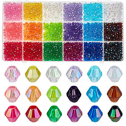 (52) Непрозрачная лаванда 3600шт 18 цвета биконус ab цветное покрытие экологически чистые прозрачные акриловые бусины, граненые, разноцветные, 4x4 мм, отверстие : 1 мм, 200 шт / цвет