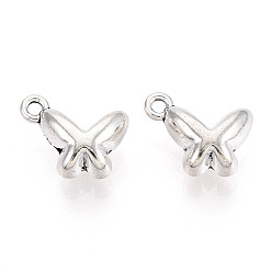 Античное Серебро Подвески из сплава в тибетском стиле, бабочка, античное серебро, 15x12x6.5 мм, отверстие : 1.6 мм