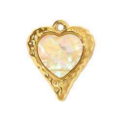 Настоящее золото 18K 304 из нержавеющей стали подвески оболочки, сердце прелести, ионное покрытие (ip), зеркальная полировка, реальный 18 k позолоченный, 32x26 мм