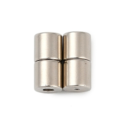 Нержавеющая Сталь Цвет Латунные магнитные застежки, долговечный, стойки покрытие, колонка, цвет нержавеющей стали, 5 мм, отверстия : 1.8 mm и 1 мм