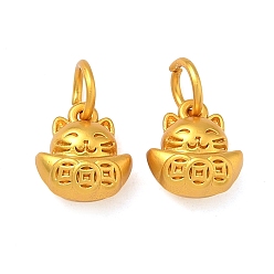 Матовый Золотой Цвет Подвески из сплава , прелести манэки-нэко, матовый золотой цвет, 11x10x6 мм, Перейти кольцо: 6x1 мм, внутренний диаметр: 5 мм