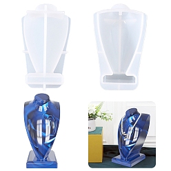 Треугольник DIY ожерелья витрина статуя силиконовые формы, формы для литья смолы для скульптуры половины тела, для изготовления изделий из уф-смолы и эпоксидной смолы, треугольные, 127x75x68 мм, внутренний диаметр: 61x102 мм