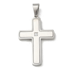 Нержавеющая Сталь Цвет 304 подвески из нержавеющей стали, крест очарование, цвет нержавеющей стали, 39x26.5x3 мм, отверстие : 8x5.5 мм