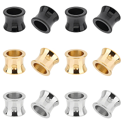 (52) Непрозрачная лаванда 18шт 3 цвета 304 шарики из нержавеющей стали, бусины с большим отверстием, песочные часы, разноцветные, 10x8 мм, отверстие : 7 мм, 6 шт / цвет