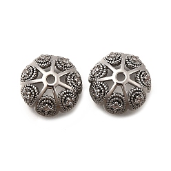 Платина Колпачки для бусин из прозрачного кубического циркония из латуни, цветок, платина, 12x5.5 мм, отверстие : 1.6 мм