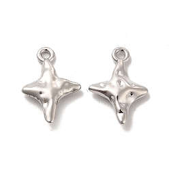 Платина Подвески из сплава , долговечный, без кадмия и без свинца, звезда, платина, 17.5x12x3.5 мм, отверстие : 1.6 мм