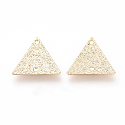 Real 18K Gold Plated Brass Links, Triangle, Nickel Free, Real 18K Gold Plated, 13x15x0.5mm, Hole: 1mm