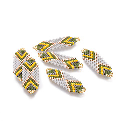 Разноцветный Японский бисер miyuki & toho ручной работы ссылки, Ткацкий станок, красочный, 35~36.5x12.5x2 мм, отверстие : 2x3 мм