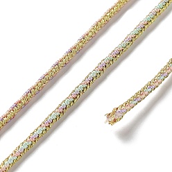 Бледно-Зеленый 14м двухцветный полиэстеровый плетеный шнур, круглые, бледно-зеленый, 2.5 мм, около 15.31 ярдов (14 м) / рулон