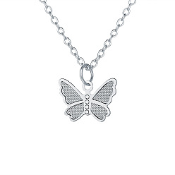 Платина Ожерелья с кулоном в виде бабочки из сплава для женщин, платина, 15.75 дюйм (40 см)