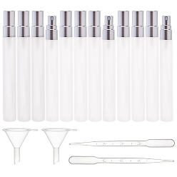 Silver DIY Glass Spray Bottle Kits, with Alumite Cap, Mini Funnel Hopper, 3ML Disposable Plastic Dropper and Transfer Graduated Pipettes, Silver, 11.5x1.4cm