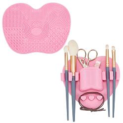 Pink Органайзер кисти для макияжа gorgecraft & циновка кисти для чистки макияжа силикона, розовые, 2 шт / комплект
