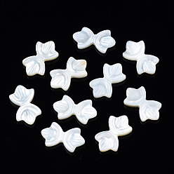 White Shell Natural White Shell Beads, Bowknot, 10x17x2mm, Hole: 0.7mm