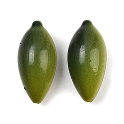 Other Fruits Бусины из непрозрачной смолы из фруктовой серии, имитация еды, оливковый, оливковый, 32.5x15.5 мм, отверстие : 1.5 мм