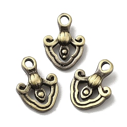 Brushed Antique Bronze Tibetan Style Rack Plating Brass Pendants, Nickel Free, Long-Lasting Plated, Cloud Charm, Brushed Antique Bronze, 18.5x13.5x3mm, Hole: 3mm