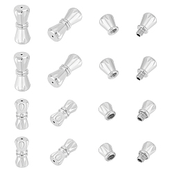 Нержавеющая Сталь Цвет 12 шт. 2 стиль 304 винтовые зажимы из нержавеющей стали, колонка, цвет нержавеющей стали, 11~15x5~6.5 мм, отверстие : 0.8~0.9 мм, 6 шт / стиль