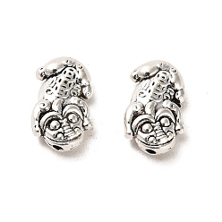 Argent Antique Perles en alliage de style tibétain, sans cadmium et sans plomb, crocodile, argent antique, 10x15x5mm, Trou: 1.6mm, environ465 pcs / 1000 g