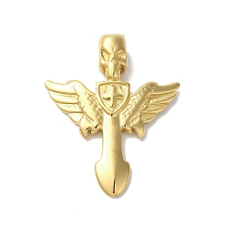 Другие Вакуумное покрытие pvd 304 подвески из нержавеющей стали, золотые, череп, меч, 42.5x34x8 мм, отверстие : 5x4 мм