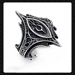 Черный Готические манжеты из цинкового сплава с открытыми кольцами, чёрные, внутренний диаметр: 15~20 мм