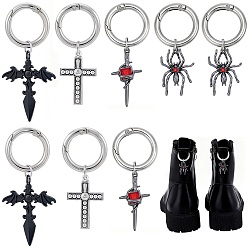 Mixed Shapes 8 шт 4 стили сплав обувь подвески, с пружинными застежками, разнообразные, 59~71 мм, 2 шт / стиль