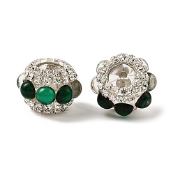 Темно-Зеленый Сверкающие акриловые стразы круглые бусины, cmолой, фокусные бусины для ручек, темно-зеленый, 20x14 мм, отверстие : 2.5 мм