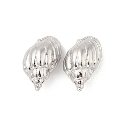 Platinum Brass Beads, No Hole, Shell, Platinum, 17.5x10x9mm