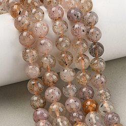 Herkimer Diamond Нити натуральных алмазных бусин херкимер, гладкий круглый, 9~9.5 мм, отверстие : 1 мм, около 42 шт / нитка, 14.96 дюйм (38 см)