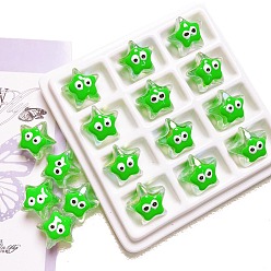 Зеленый лайм 5 шт. светящиеся непрозрачные акриловые бусины, светится в темноте, звезды с глаз, зеленый лайм, 19 мм