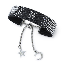 Рыбы Регулируемые браслеты constellation из полиэстера и нержавеющей стали, слайдерные браслеты, Рыбы, 5-7/8x3/4 дюйм (15x2 см)